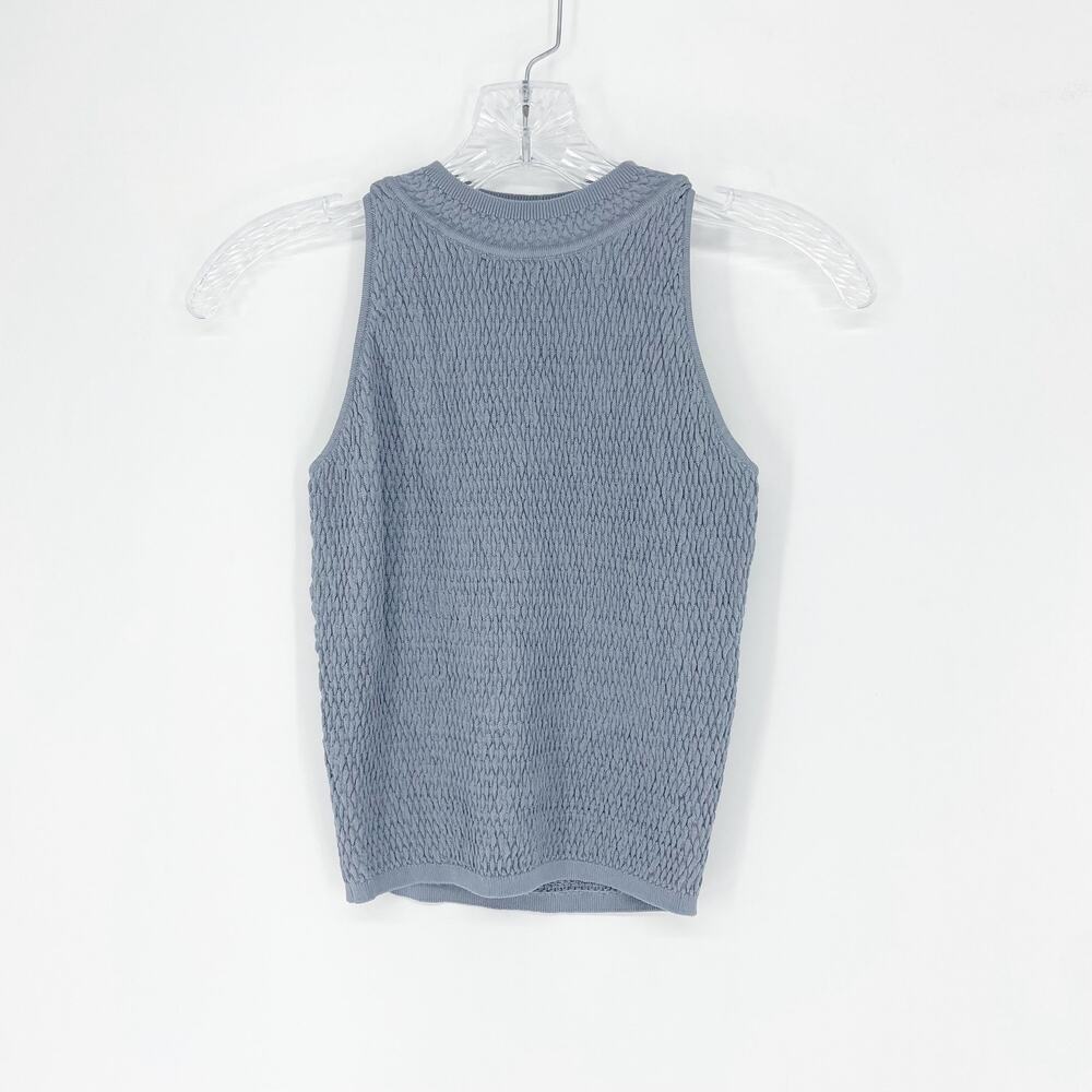 Boutique Sleeveless Textured Blue Top Size Small